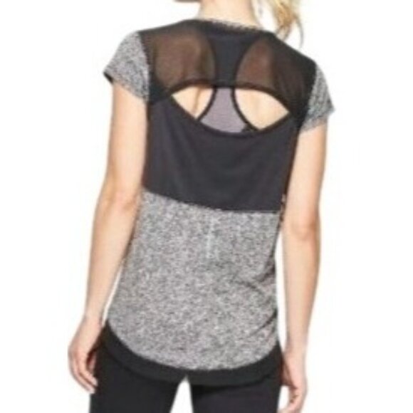 Champion C9 Womans Large Open Back Cut Out Gray Black Mesh Accent Athletic Top - Picture 2 of 13
